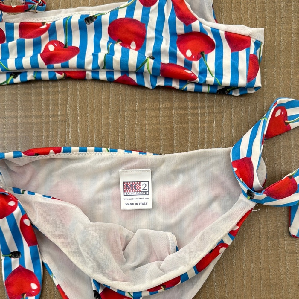 MC2 Saint Barth Red and Blue Bikini with Nautical Crab Design